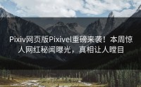 Pixiv网页版Pixivel重磅来袭！本周惊人网红秘闻曝光，真相让人瞠目