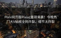 Pixiv网页版Pixivc重磅来袭！今晚热门大V秘闻全网炸裂，细节太炸裂