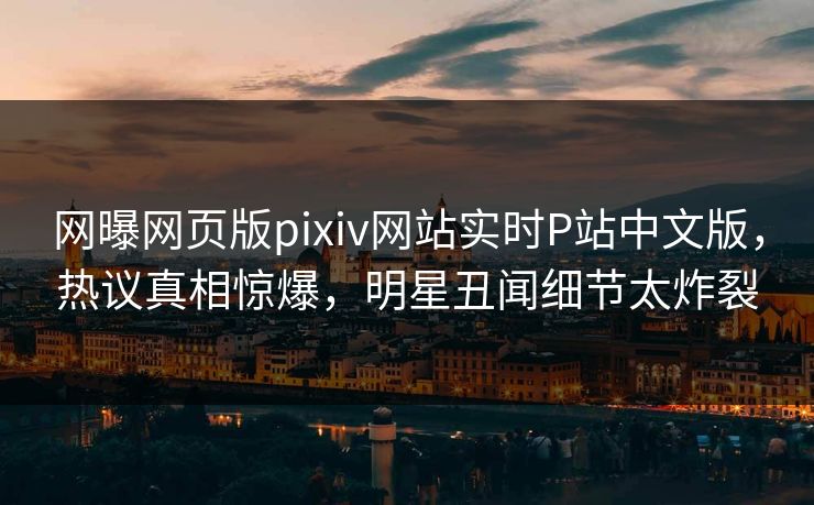 网曝网页版pixiv网站实时P站中文版，热议真相惊爆，明星丑闻细节太炸裂