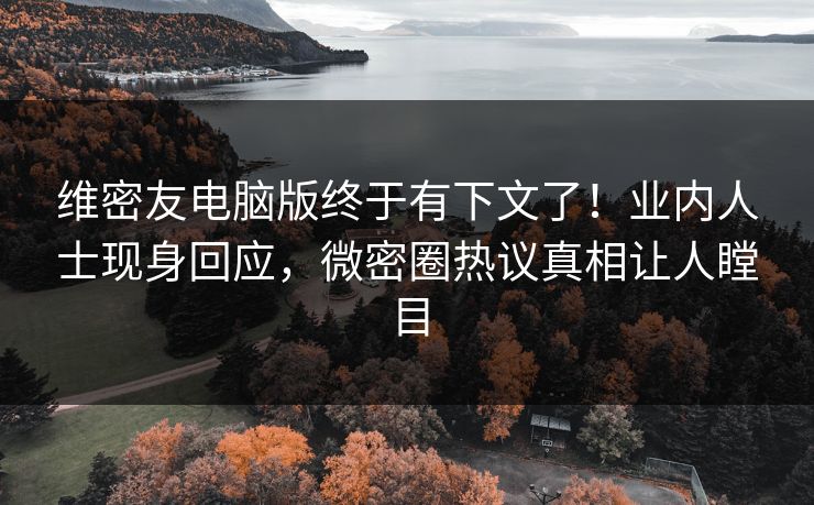 维密友电脑版终于有下文了！业内人士现身回应，微密圈热议真相让人瞠目