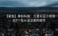 【紧急】黑料科普：万里长征小说背后7个你从没注意的细节