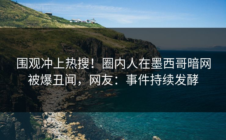围观冲上热搜！圈内人在墨西哥暗网被爆丑闻，网友：事件持续发酵